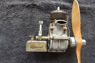 VINTAGE HOOF PRODUCTS FLEETWOOD 60 IGNITION MODEL AIRPLANE ENGINE W/ PROPELLER 8