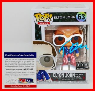 Rare Taron Egerton Signed Autographed Elton John Funko Pop Exclusive Psa Jsa