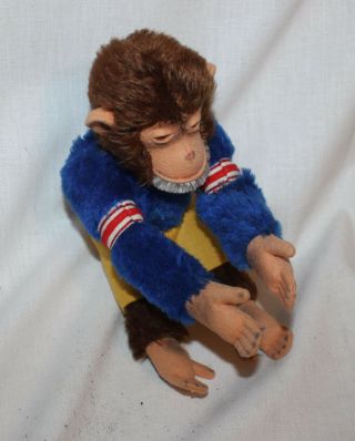Vintage Steiff Monkey In Football Uniform 10 " No Flaws Or Stains Has Ear Button
