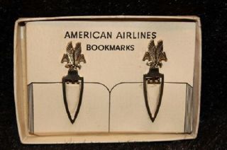 American Airlines Vintage Book Marks (set Of 2).  Captain 