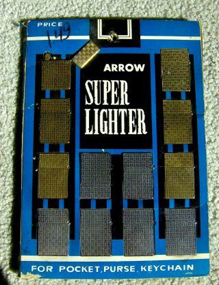 Rare Vintage 1950s Arrow Lighter Display 12 Lighters Zippo Flip Top