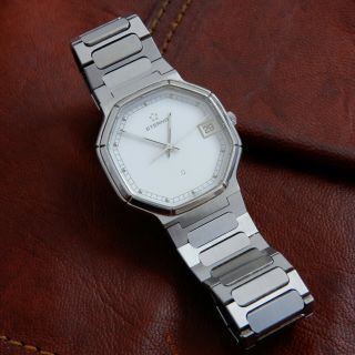 1979 Rare Eterna Crystal Quartz Eta 955.  11 Steel Vintage Sports Dress Watch