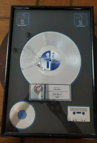 Queensryche Riaa Platinum Record Award,  2 Million Sales Of Album " Empire ",  Rare