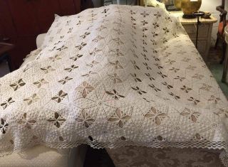 Vintage Handmade Hand Crochet Bed Cover/coverlet - Price Redution