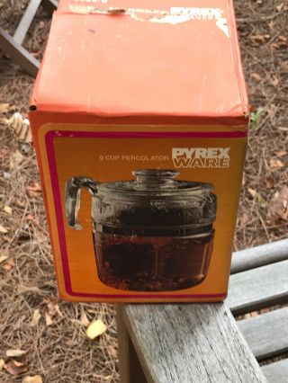Vintage Pyrex Flameware Glass Stovetop 9 Cup Coffee Pot Percolator 7759 - S