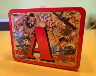 Vintage 1983 The A - Team Metal Lunchbox w/ Thermos in Great Shape 2