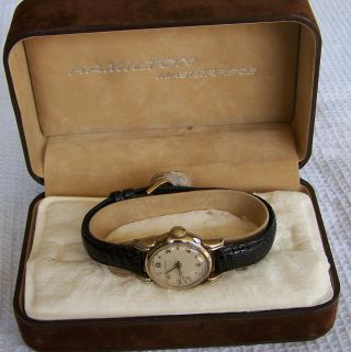 Vintage Womens Hamilton Watch 10k Gold Filled With Case