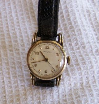 Vintage Womens Hamilton Watch 10K Gold Filled With Case 3