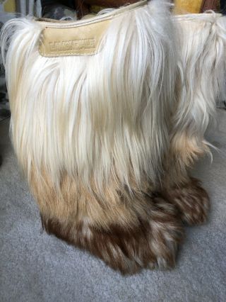 Vintage La Mondiale Italian Long Hair Mountain Goat Boots women ' s Rare 5