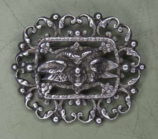 Rare Unusual Salamone Sterling Silver Jester Brooch Pin