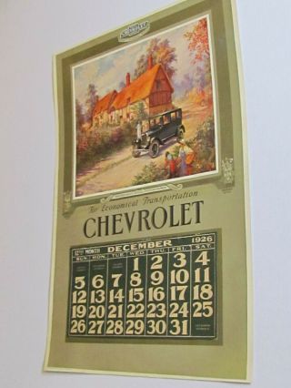 Rare 1926 Chevrolet Superior Series V LARGE Full Color General Motors Calendar 10