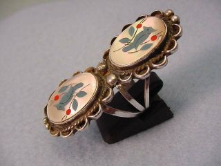 Vintage Zuni Old Pawn Sterling & Mother Of Pearl Ring