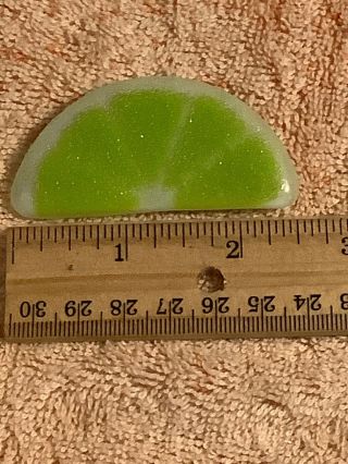 Lime Fruit Wedge Slice Pin Brooch Marked 925 Silver Back 2.  5” RARE ONE OF A KIND 5