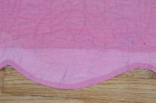 VINTAGE HANDMADE QUILT CIRCA 30 ' s 40 ' s Pink Rings Twin Full 68 x 80 8