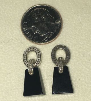 Judith Ripka 925 Sterling Silver Black Onyx Earring Enhancers Jackets