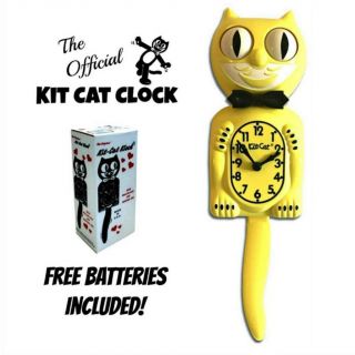 Majestic Yellow Kit Cat Clock 15.  5 " Limited Edition Battery Made In Usa
