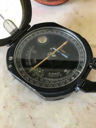 Vintage Keuffel,  Esser Co.  Land Surveyor Survey Compass Orig.  Leather Case KE 2