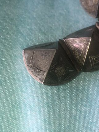 Antique Vintage Mason Masonic Cube Pendant Cross Sterling Degree Lessons 5