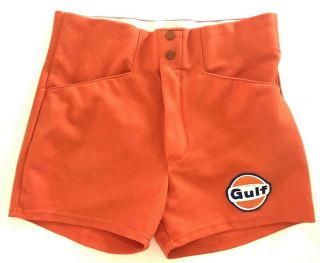 Vintage Gulf Oil Gas Station Nylon Shorts Emblem Patch