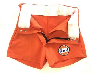 Vintage Gulf Oil Gas Station Nylon Shorts Emblem Patch 2