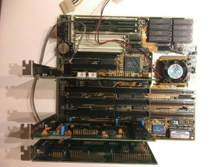 Rare Vintage Retro Intel 486 Dx2 66mhz Pc Opti 895 Motherboard Trident Tvga9000c