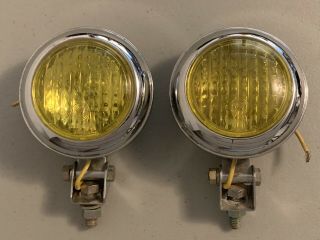 Vintage Wallfrin Round Fog Lights Lamps - Made In Japan