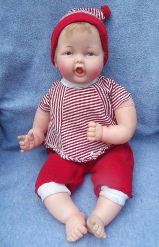 Rare Vtg Ideal 20 " Bouncing Baby Coos Doll Cryer Outfit Cloth Body