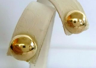 Vintage 14k Yellow Gold Half - Dome Stud Earrings 0.  9 Grams Pierced