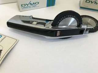 Vintage Dymo 1550/1570 Typewriter Embossing Tool Over 50 Extra Tapes 2