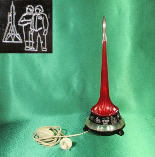 Vintage Night Lamp 1st Man Flight In Space Gagarin Rocket Propaganda Ussr Cosmos