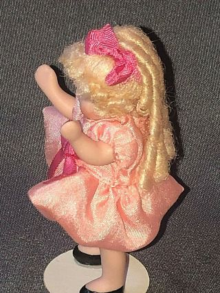 Vintage Artist Made CATHY HANSEN Bisque Miniature LITTLE GIRL DOLL Curly Hair 5