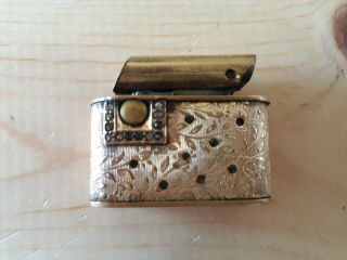 Vintage Regeliter Automatic Push Button Jeweled Cigarette Lighter,  Solid Brass