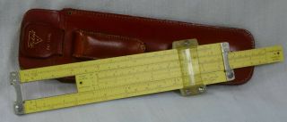 Vintage Pickett N600 - Es Slide Rule Log Log Speed Rule Leather Belt Case