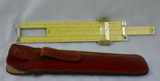 Vintage Pickett N600 - ES Slide Rule Log Log Speed Rule Leather Belt Case 2