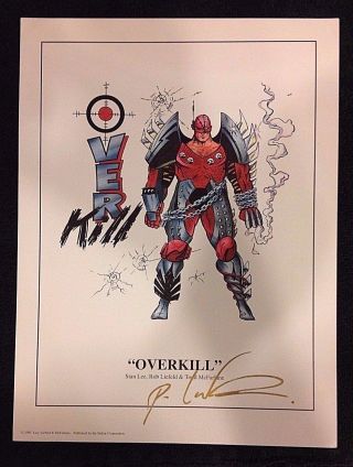 Ultra - Rare Overkill/overt - Kill Litho Signed By Rob Liefeld Nm