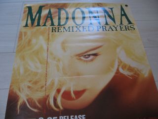 MADONNA Remixed Prayers Like A Prayer PROMO Poster Japan Mega Rare WARNER 2