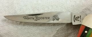 Fight ' n Rooster Frank Buster Double back Muskrat knife,  RARE candy stripe handle 3