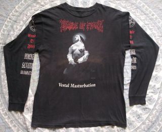 Vintage Cradle Of Filth Vestal Masturbation Nun T - Shirt Xl 1998 90s Goth Metal