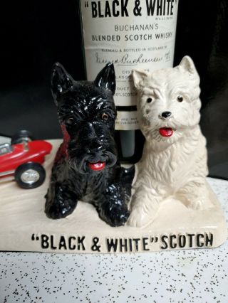 RARE Vintage BLACK & WHITE SCOTCH WHISKEY Bottle Holder & Bottle / INDY 500 2