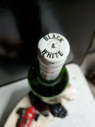 RARE Vintage BLACK & WHITE SCOTCH WHISKEY Bottle Holder & Bottle / INDY 500 8