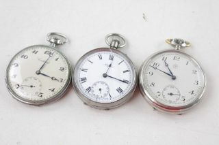 3 X Vintage Gents Pocket Watches Hand - Wind Inc.  Cortebert,  Junghans
