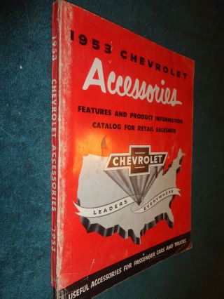1953 Chevrolet Car & Truck Custom Feature Accessories Dealer Album / Rare Orig