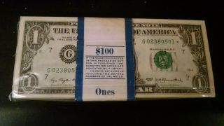 1977 $1 Frn (rare 100 Bep Pack Consecutive) (chicago) Choice/gem