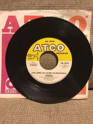 Genesis: The Lamb Lies Down On Broadway / Counting Out Time Atco 45 - 7013 Rare 7”