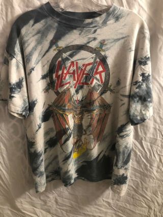 Vintage 1988 Slayer Tie - Dye T - Shirt Hanes Xl South Of Heaven