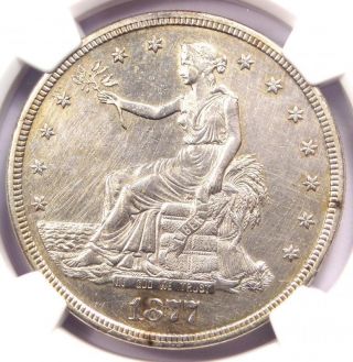 1877 - S Trade Silver Dollar T$1 - Certified Ngc Au Details - Rare Certified Coin