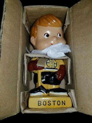 1960 ' s Boston Bruins Mini Hockey Nodder Bobblehead With Box Rare 3