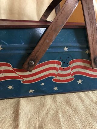 Vintage Patriotic 4th of July Farmhouse Porch Decor Golden Cookies Picnic Tin 2