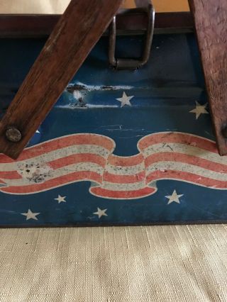 Vintage Patriotic 4th of July Farmhouse Porch Decor Golden Cookies Picnic Tin 7
