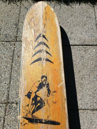 Vintage 1960s 44 SIDEWALK SURFBOARD Catalina Champion Nash Skateboard Surfer 2